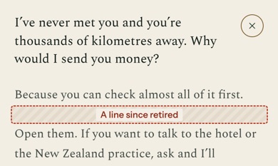 The first question on the previous design, opened, with the offer of an introduction inside the answer. One line of the answer is covered: it has since been retired.