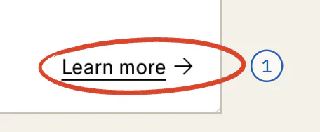 The add-on card’s only link, “Learn more”, ringed.